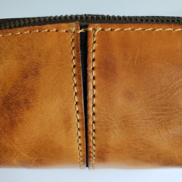 Patricia Nash Isla Oblong Case Riot Rust Leather Pencil Cosmetic Bag NWT - Picture 5 of 16